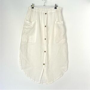 Artists & Revolutionaries white 100% linen boho midi skirt One Size
